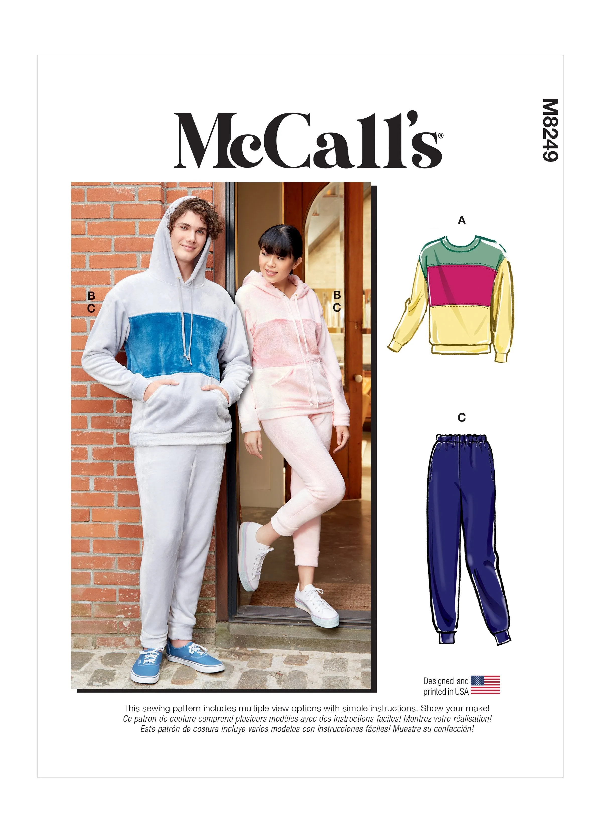 McCall's sewing pattern 8249 Unisex Tops and Pants