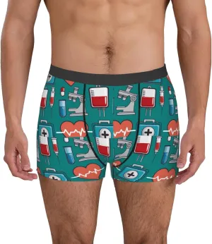 Medical Elements Print Boxer Briefs For Men Breathable Underwear-