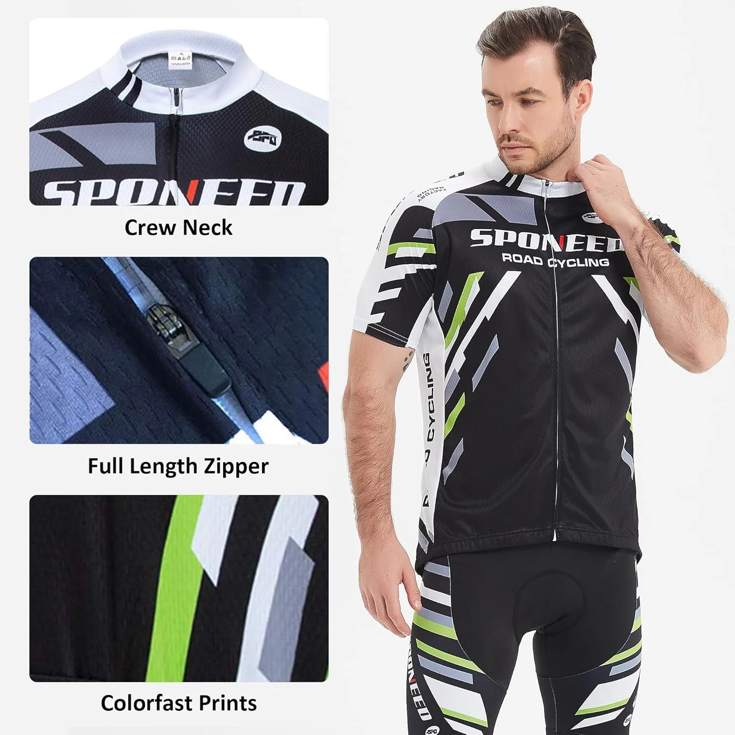 Men Bike Jersey Short Sleeve Road Cycling Shirts Biking Tops Moisture Wicking
