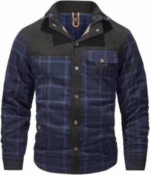 Men Casual Camouflager Fashion Turn-down Collar Down Cardigan Warm Cotton Jacket Coat,2024 Big and Tall For Men
