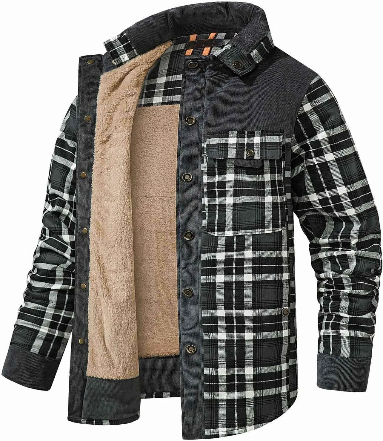 Men Casual Camouflager Fashion Turn-down Collar Down Cardigan Warm Cotton Jacket Coat,2024 Big and Tall For Men