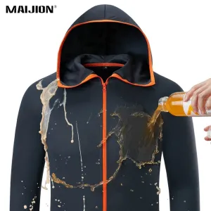 Men Waterproof Hiking Jackets Hydrophobic Clothing Outdoor Breathable Camping Hooded