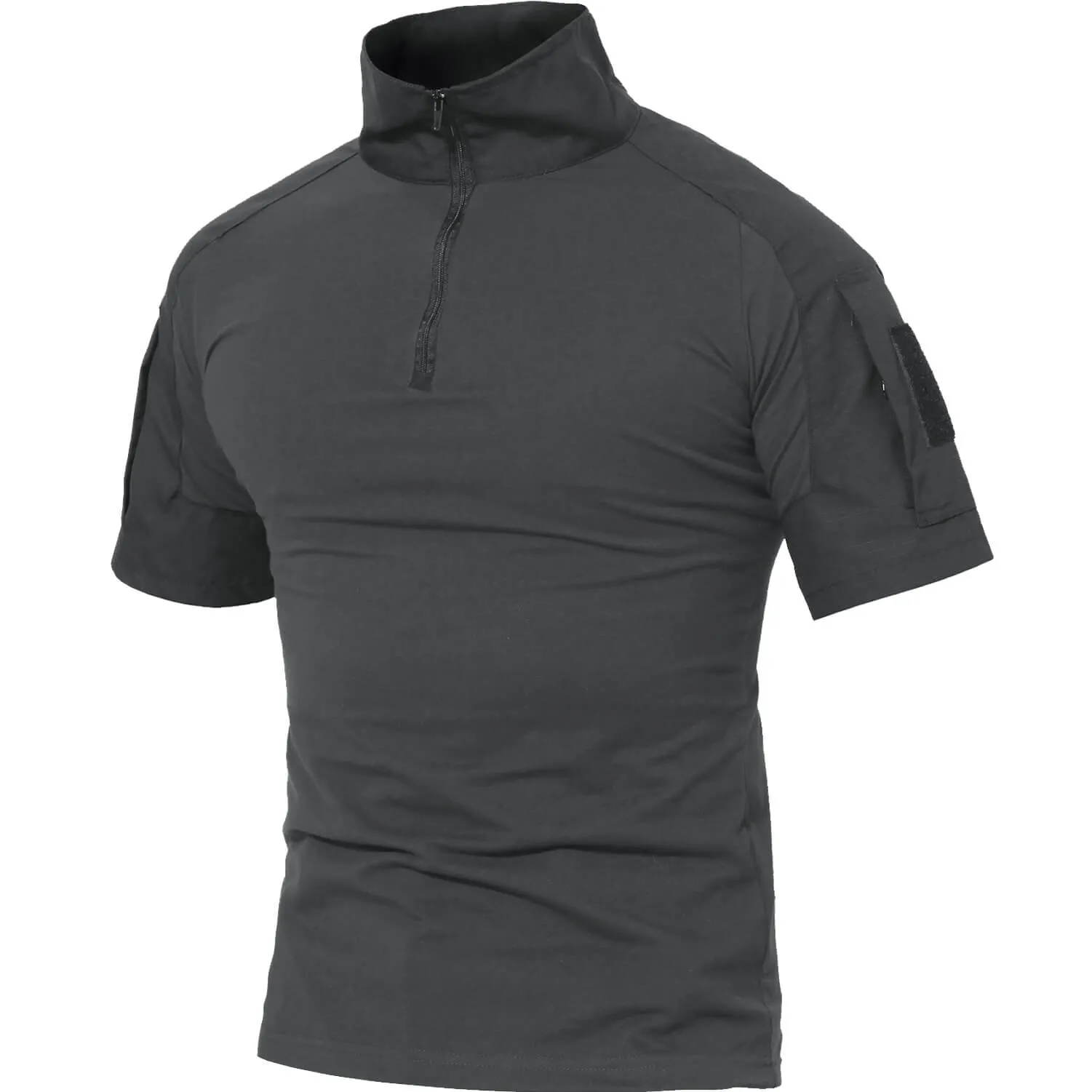 Men's 1/4 Half Zip Sweatshirt Sleeve Slim Fit Camo Tactical Shirt