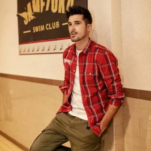 Men's Autumn Casual Long Sleeved Plaid Shirt