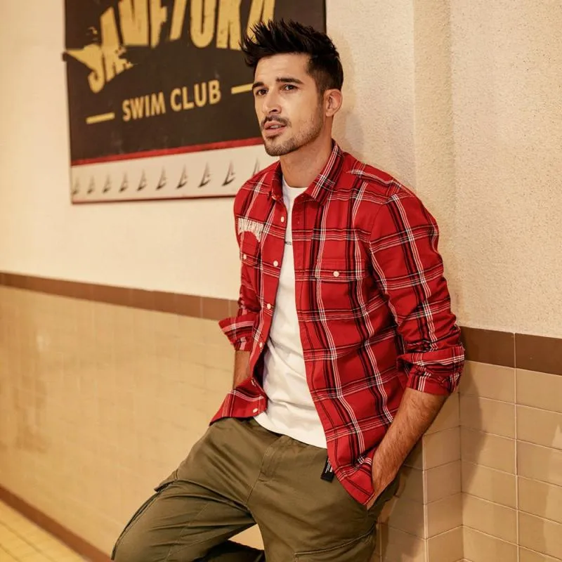 Men's Autumn Casual Long Sleeved Plaid Shirt