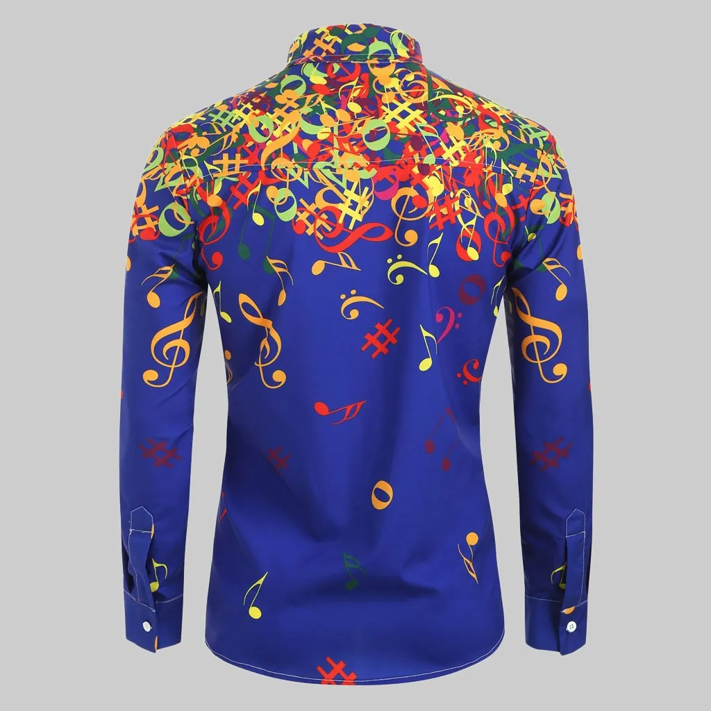 Men's Autumn Casual Long Sleeved Shirt With Print