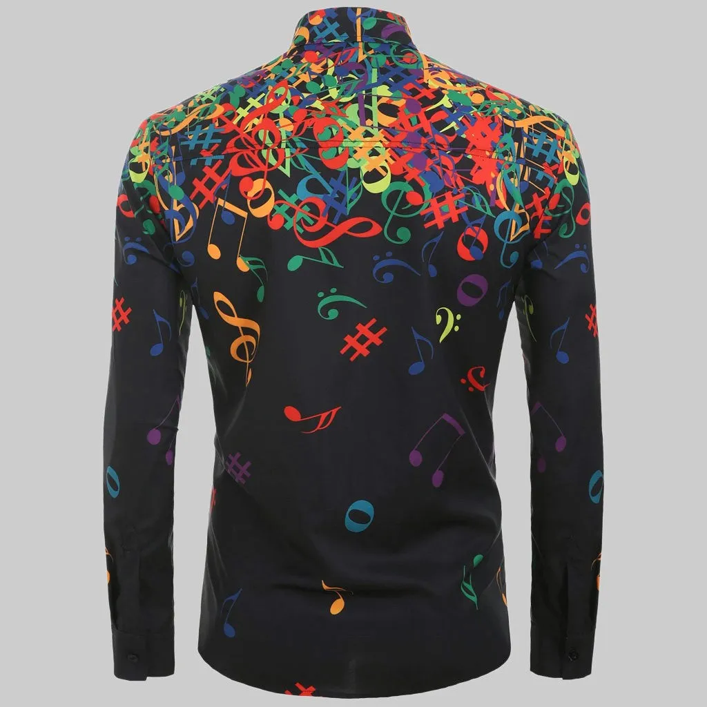 Men's Autumn Casual Long Sleeved Shirt With Print