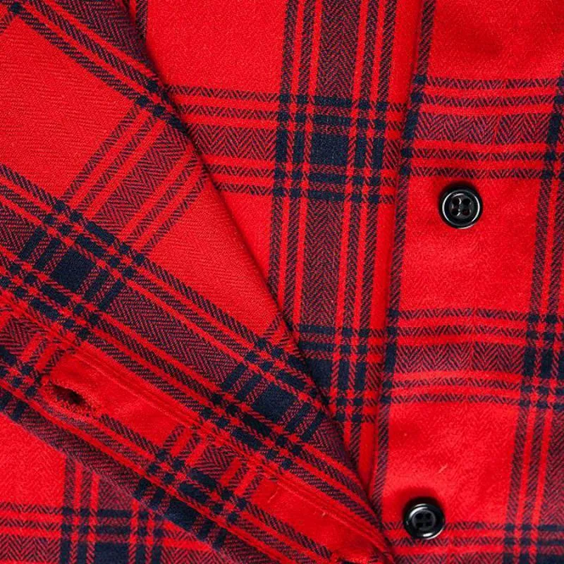 Men's Autumn Cotton Plaid Long Sleeved Shirt