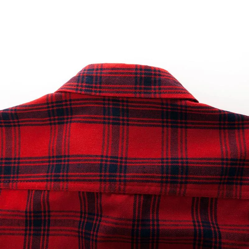 Men's Autumn Cotton Plaid Long Sleeved Shirt