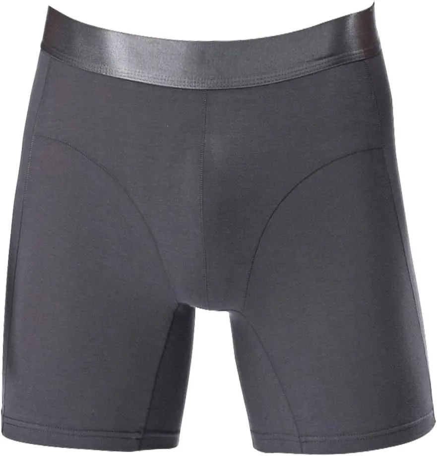 Men's Boxer Brief Breathable Cotton Sports L Underwear Grey