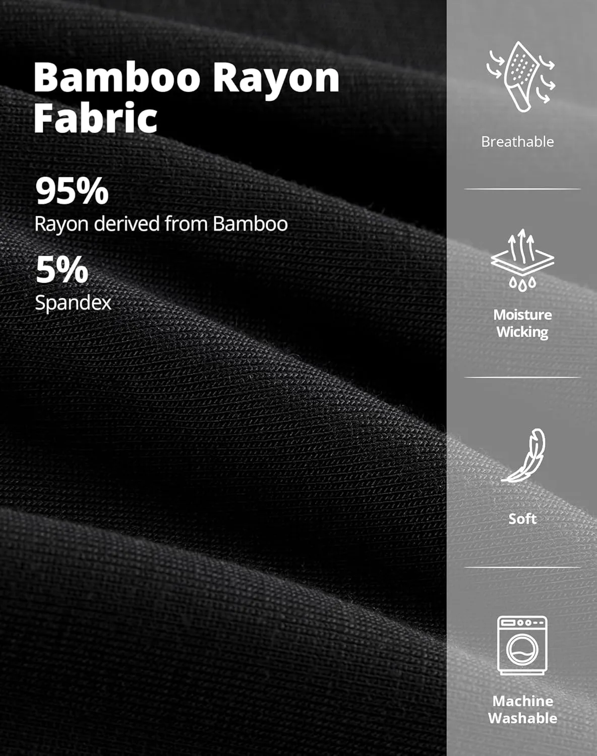Men's Boxer Briefs Bamboo Rayon Moisture-Wicking Underwear 3 Pack