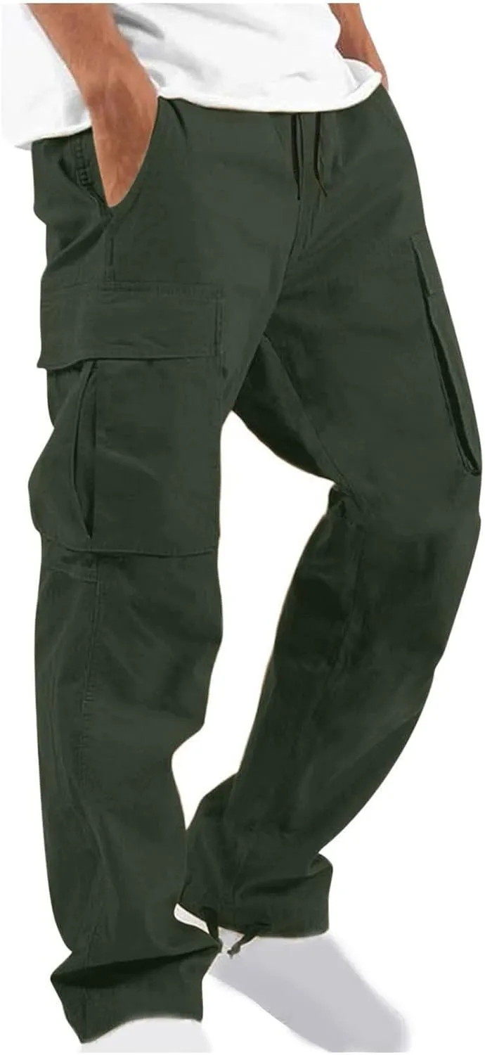 Mens Cargo Pants Lightweight Work Pants Straight Leg Sweatpants Casual Loose Fit Joggers Workout Sport Athletic Pants