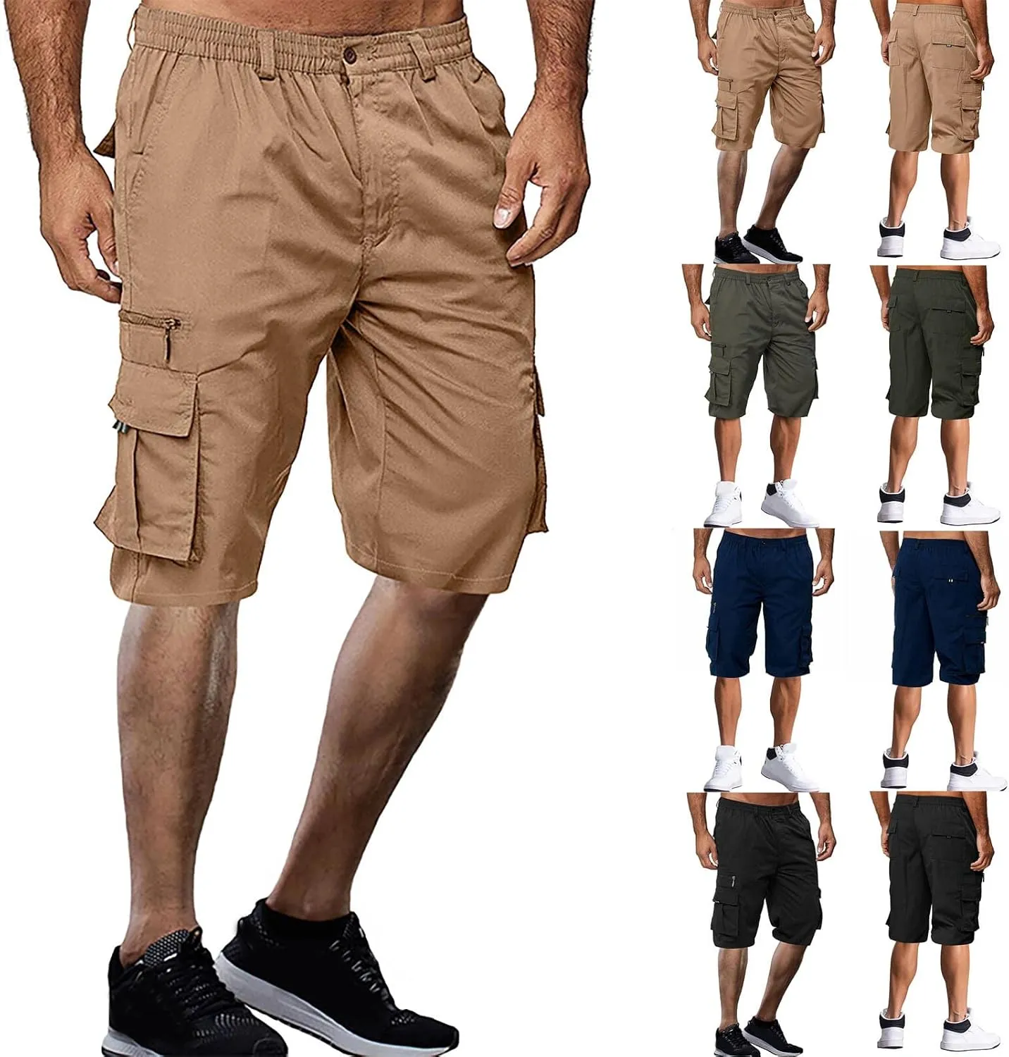 Men's Cargo Shorts Regular Stretch Vintage Work Pants Running Relaxed Fit Lightweight Flexible Resistant Hiking Pants