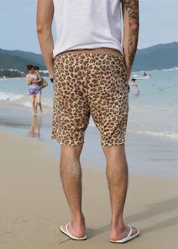 Men's Casual Cotton Leopard Print Shorts