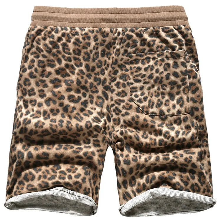 Men's Casual Cotton Leopard Print Shorts