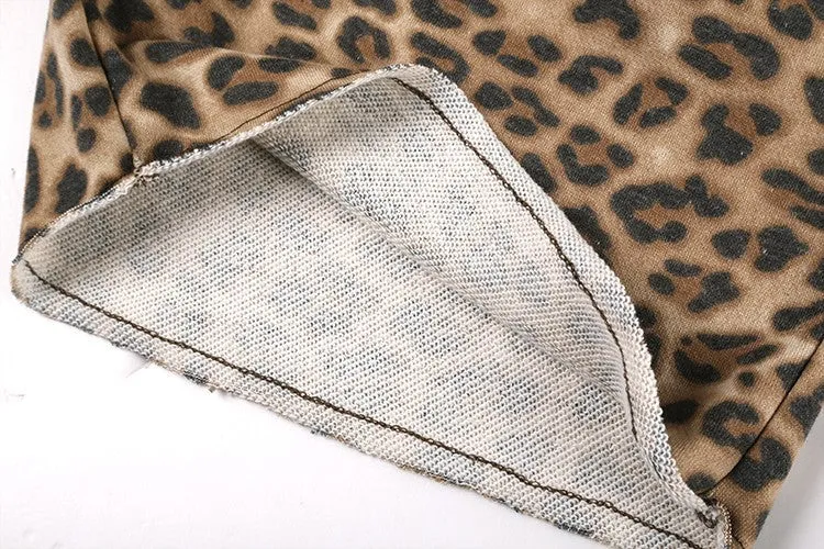 Men's Casual Cotton Leopard Print Shorts