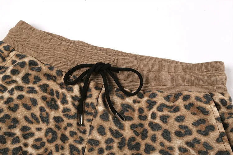 Men's Casual Cotton Leopard Print Shorts