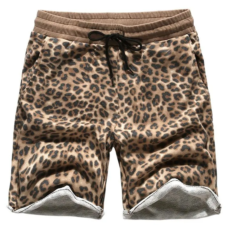 Men's Casual Cotton Leopard Print Shorts