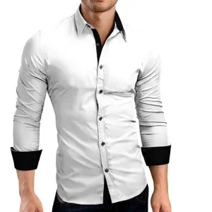 Men's Casual Long Sleeve Slim Shirt