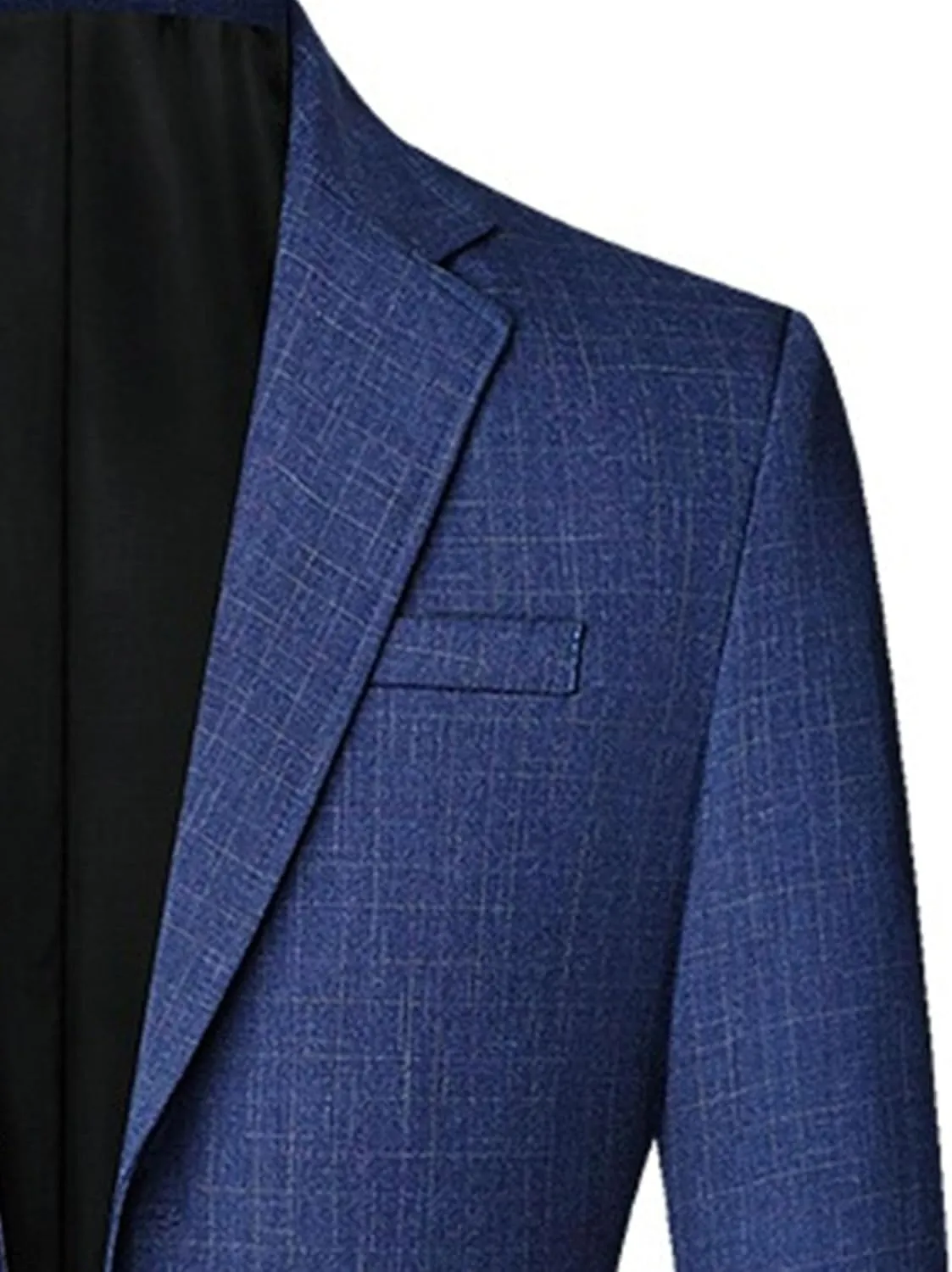 Mens Casual Plaid Blazer Coat Slim Fit Lightweight Sport Jacket Two Button Business Lightweight Suit Jacket