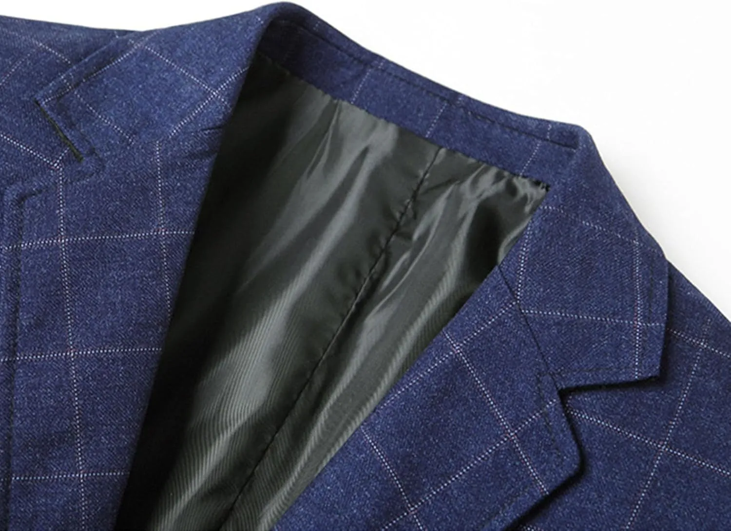Mens Casual Plaid Blazer Coat Slim Fit Lightweight Sport Jacket Two Button Business Lightweight Suit Jacket
