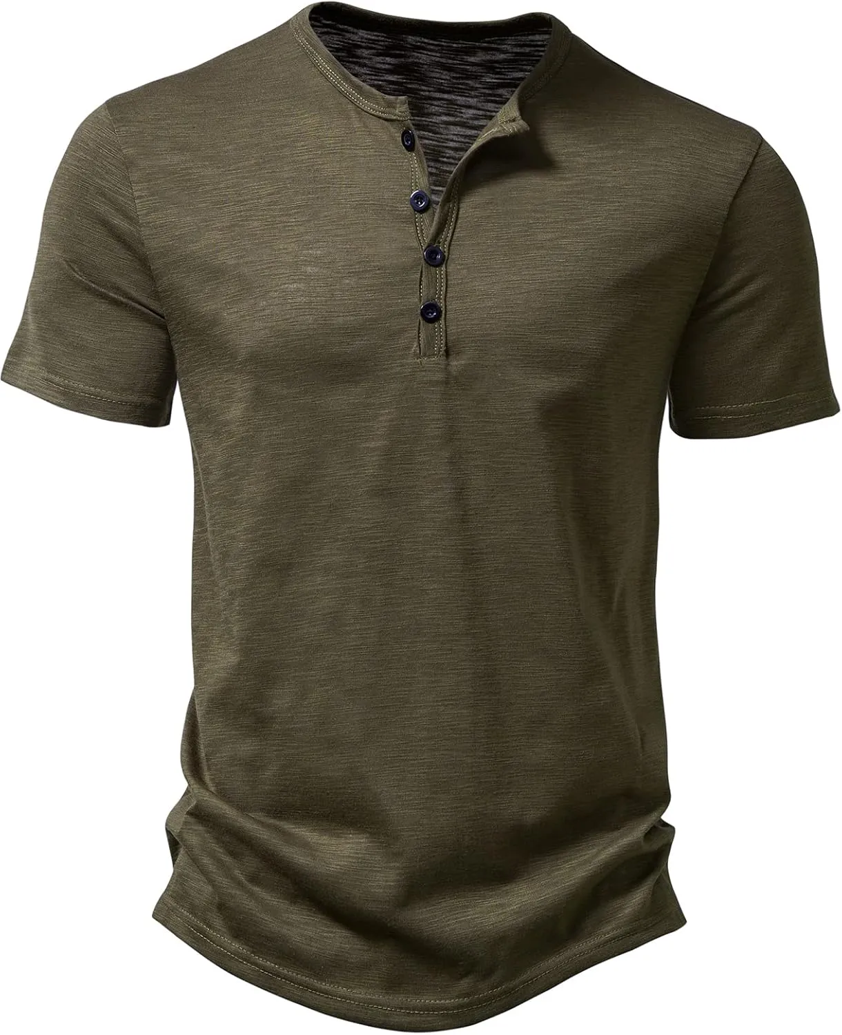 Men's Casual Stretchy Slim Fit Short Sleeve Henley Shirt
