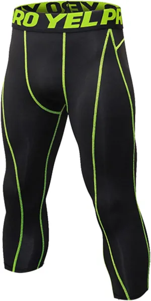 Men's Compression Pants, Athletic Leggings Base Layer Stretchy Quick Dry Workout Tights Running Yoga Gym Basketball