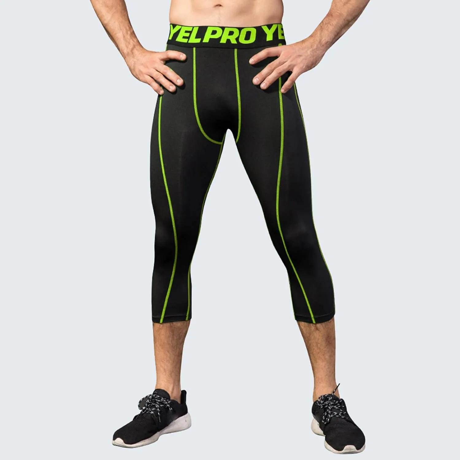 Men's Compression Pants, Athletic Leggings Base Layer Stretchy Quick Dry Workout Tights Running Yoga Gym Basketball