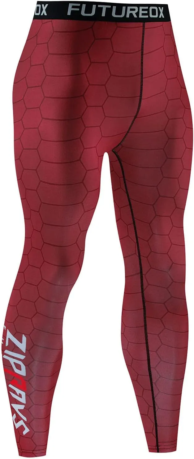 Mens Compression Pants Quick Dry Seamless Sports Running Gym Leggings Stretchy Athletic Workout Tights Pants for Men