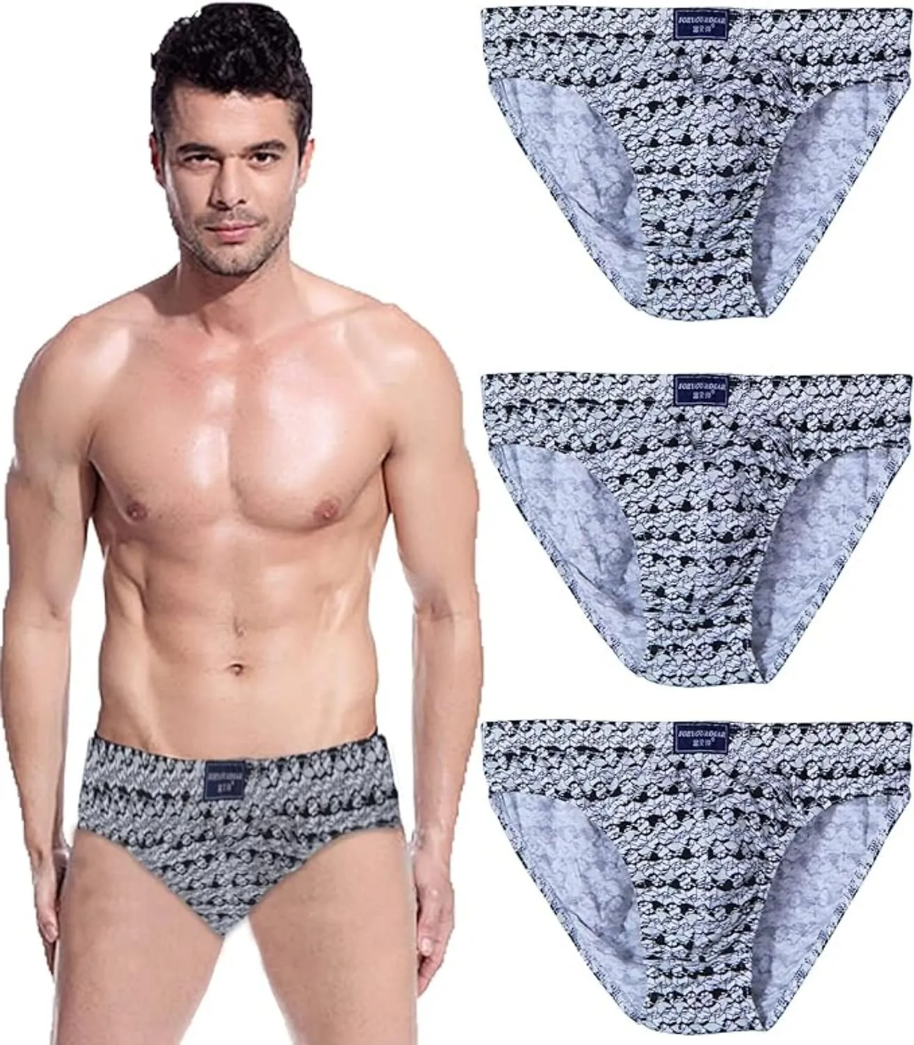 Men's Cotton Breathable Classics 3-Pack Brief, Moisture Wicking, Machine Washable