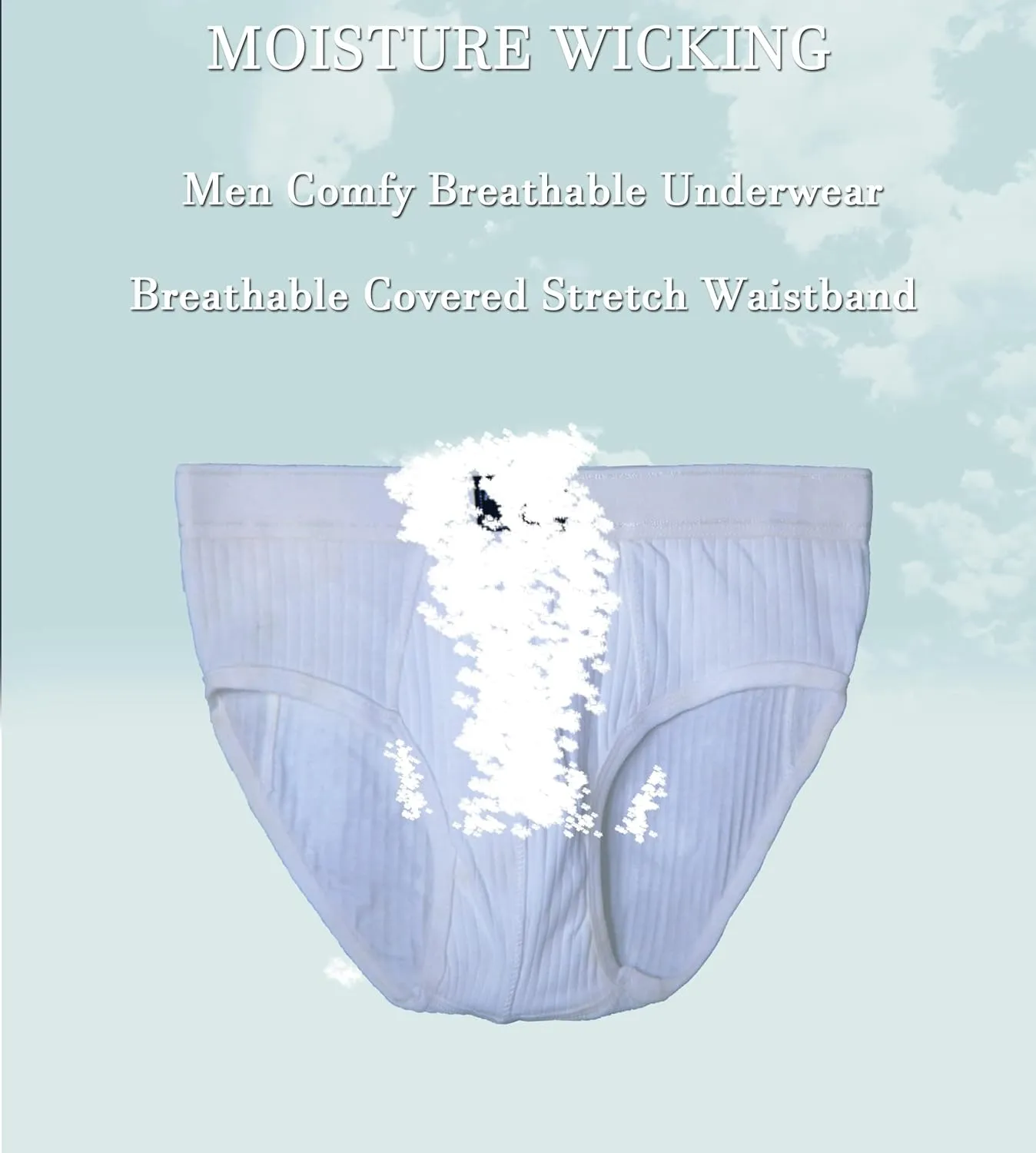 Men's Cotton Breathable Classics 3-Pack Brief, Moisture Wicking, Machine Washable