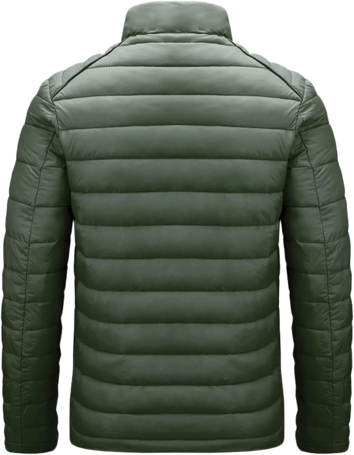 Men's Down Jackets & Coats No Hood Waterproof Full Zip Up Winter Warm Down Jacket Quilted Insulated Puffy Jackets