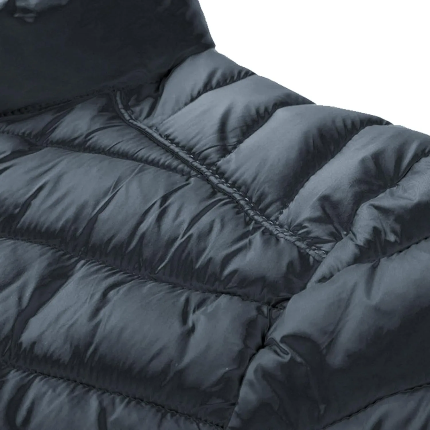 Men's Down Jackets & Coats No Hood Waterproof Full Zip Up Winter Warm Down Jacket Quilted Insulated Puffy Jackets