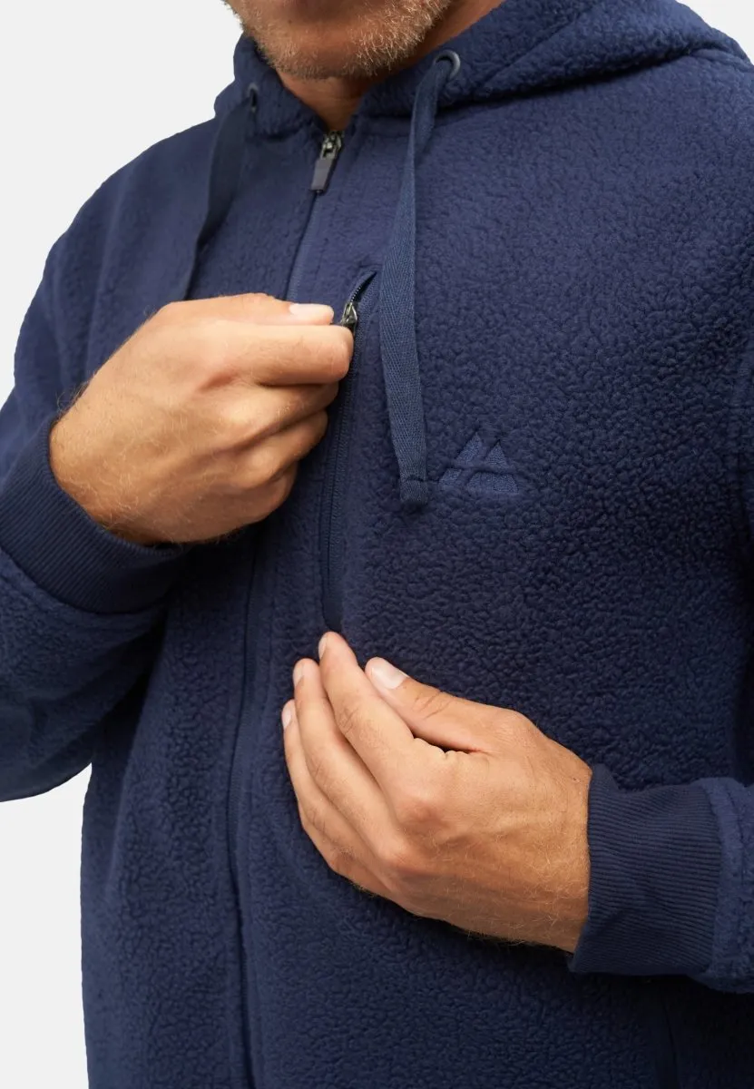 MEN'S HIGH PILE FLEECE HOODED JACKET