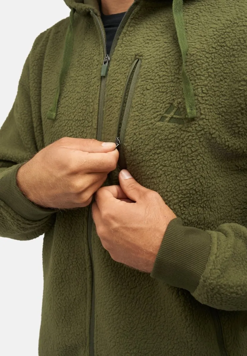 MEN'S HIGH PILE FLEECE HOODED JACKET