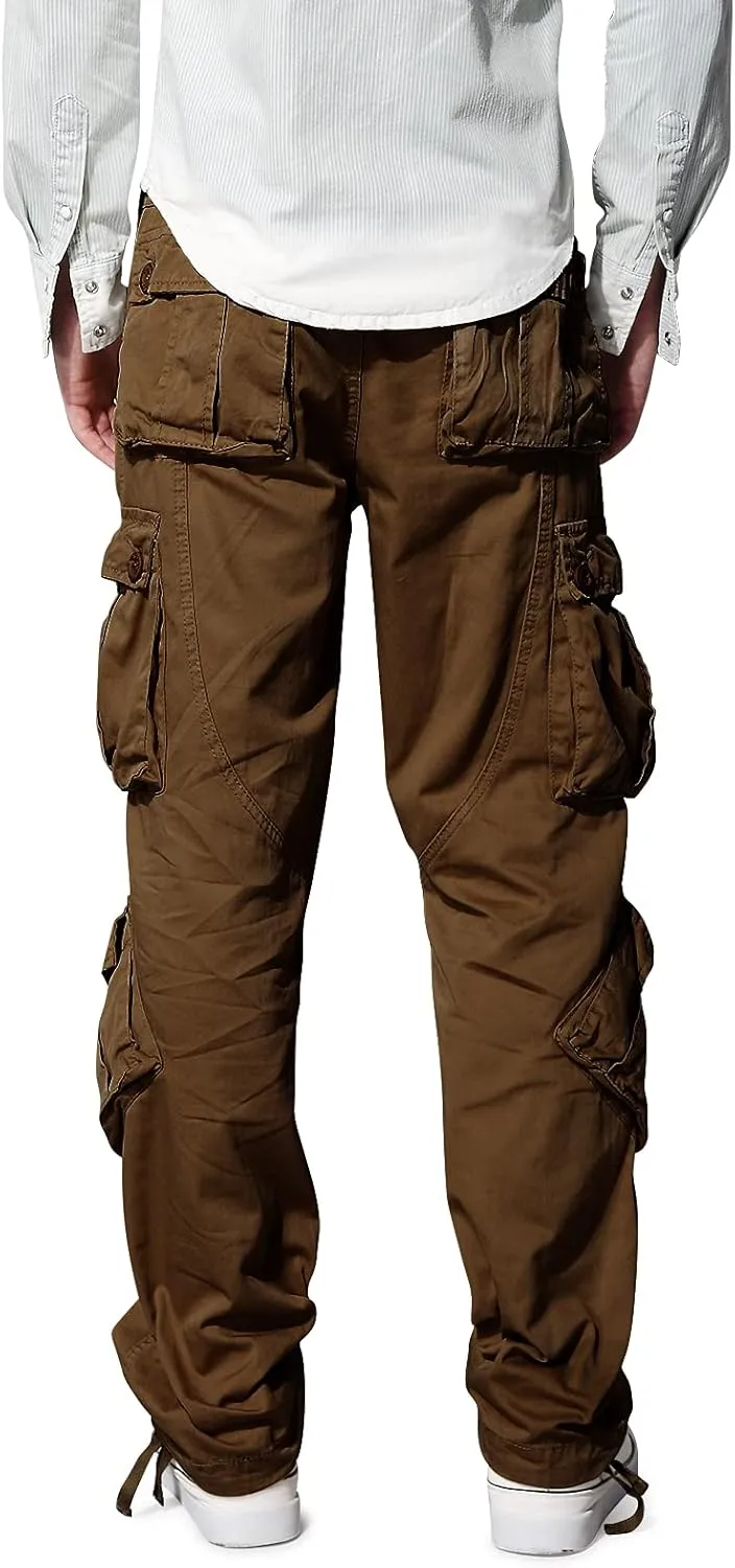 Men's Hiking Cargo Work Pants with 8 Pockets for Casual Army Combat Tactical