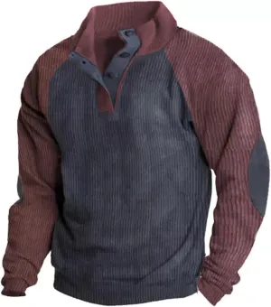 Men's Jumpers 1/4 Button Down Winter Warm Knit Polo Neck Pullover Tops Long Sleeve Soft Cozy Solid Knitwear Sweaters