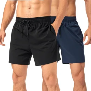 Mens Lightweight Breathable Lining Workout Shorts, Men's 5" Running Shorts, 2025 Summer Lightweight Quick Dry Workout