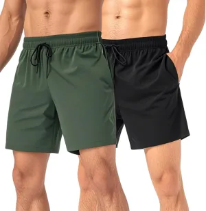 Mens Lightweight Breathable Lining Workout Shorts, Men's 5" Running Shorts, 2025 Summer Lightweight Quick Dry Workout