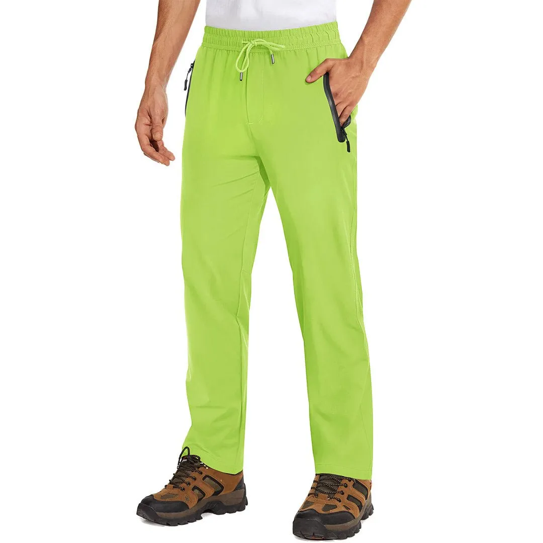 Men's Lightweight Hiking Pants Quick Dry Running Sweatpants With Zipper Pockets