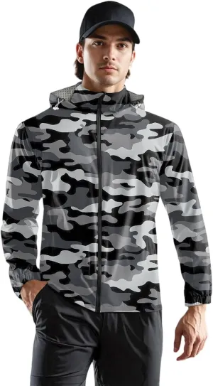 Mens Lightweight Jackets Lightweight Work Lightweight Hooded Big and Tall Sun Protection Outerwear