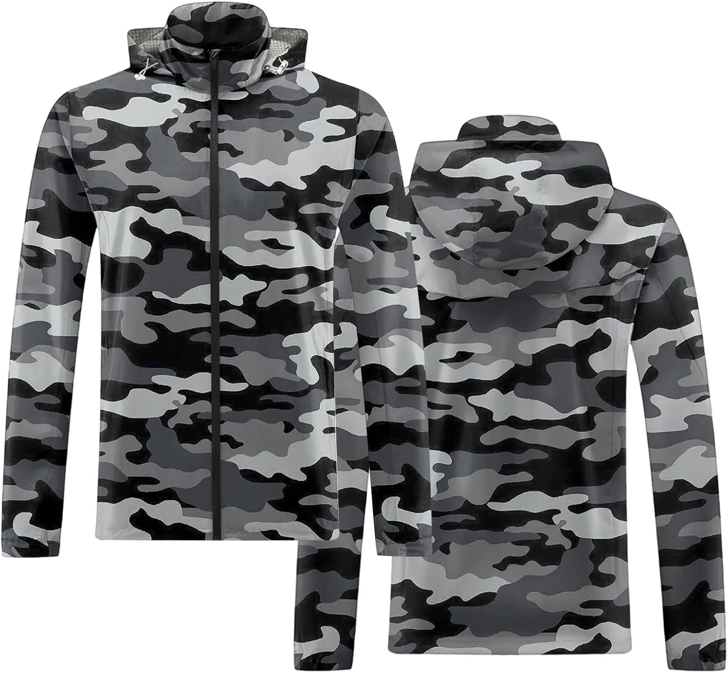 Mens Lightweight Jackets Lightweight Work Lightweight Hooded Big and Tall Sun Protection Outerwear