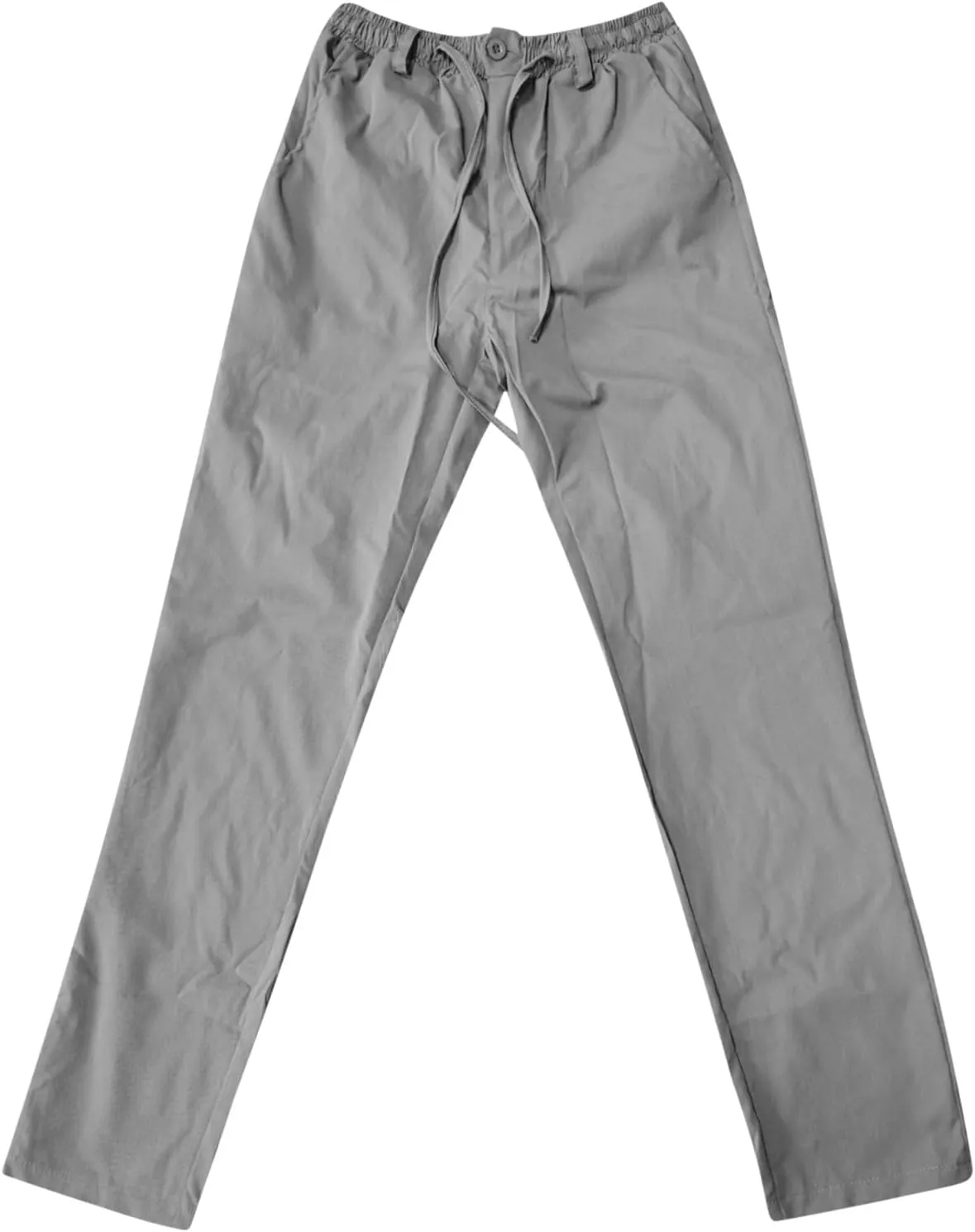 Men's Linen Casual Pants, Elastic Waist Beach Pants Lightweight Drawstring Summer Pants, Lightweight Sweatpants for Men