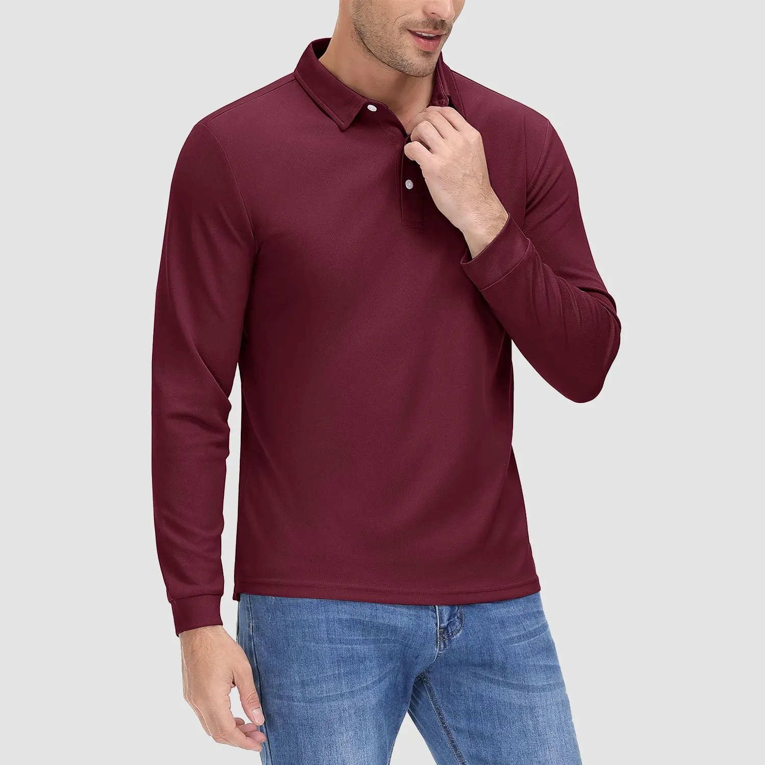 Men's Long Sleeve Polo Lands End Sun Protection Shirt Quick Dry Golf Lands End Sun Protection Shirt