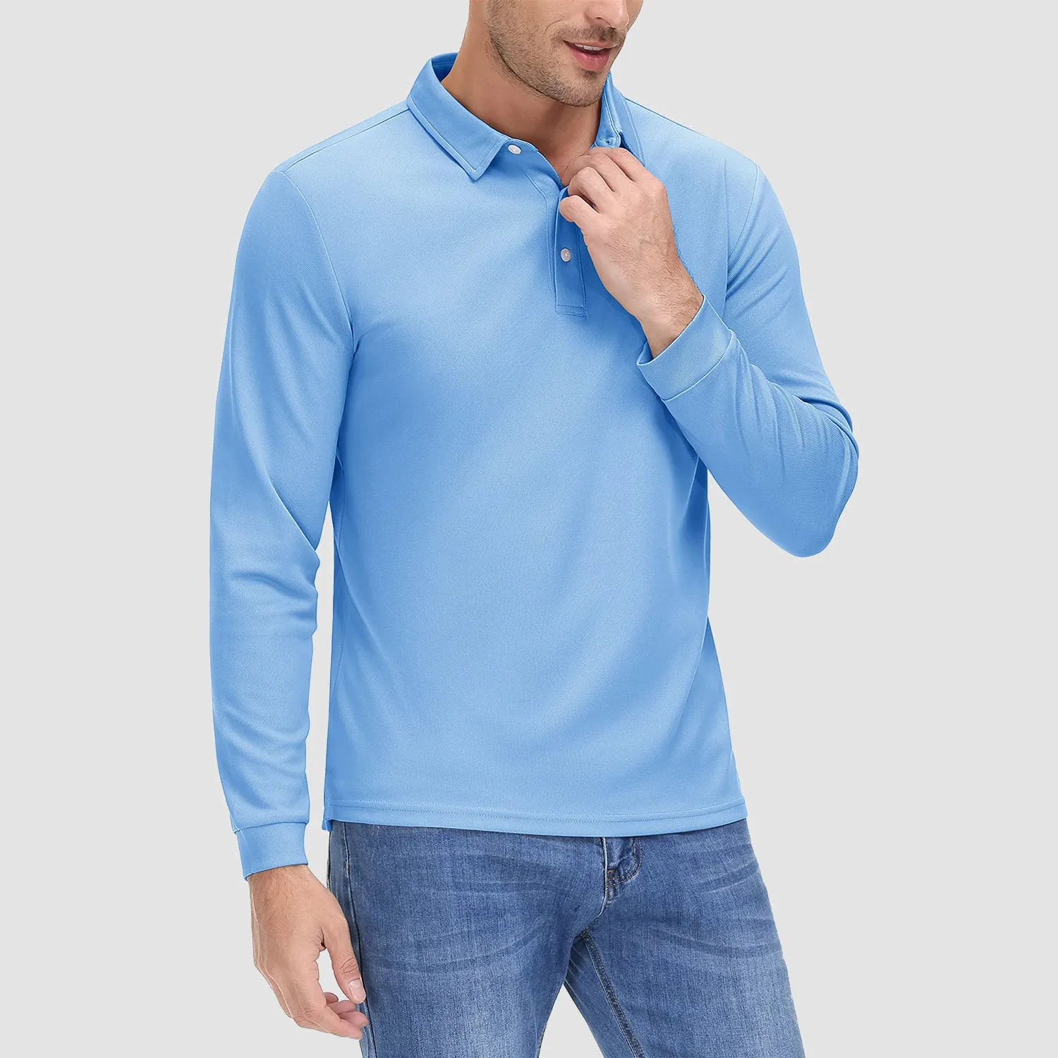 Men's Long Sleeve Polo Lands End Sun Protection Shirt Quick Dry Golf Lands End Sun Protection Shirt