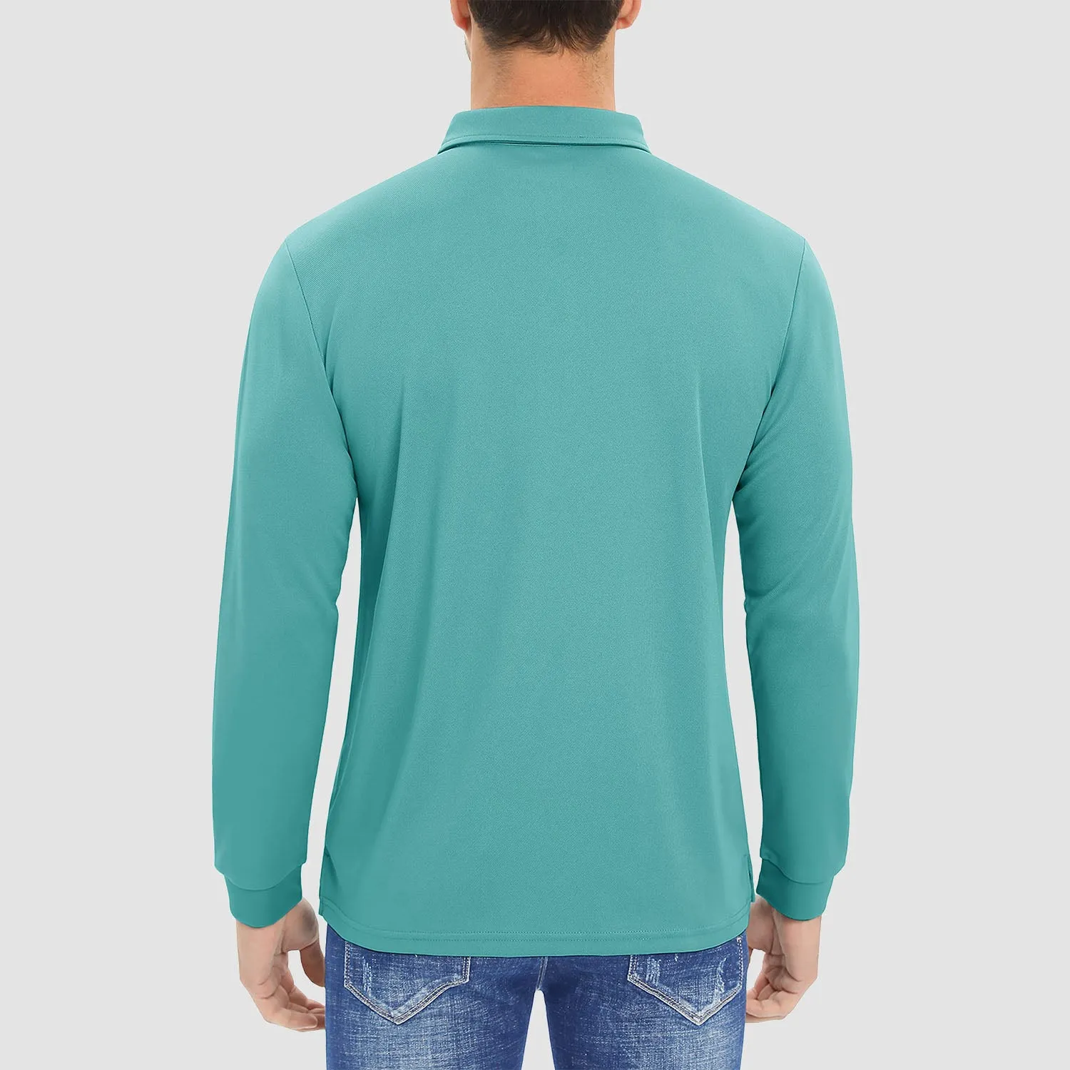 Men's Long Sleeve Polo Lands End Sun Protection Shirt Quick Dry Golf Lands End Sun Protection Shirt