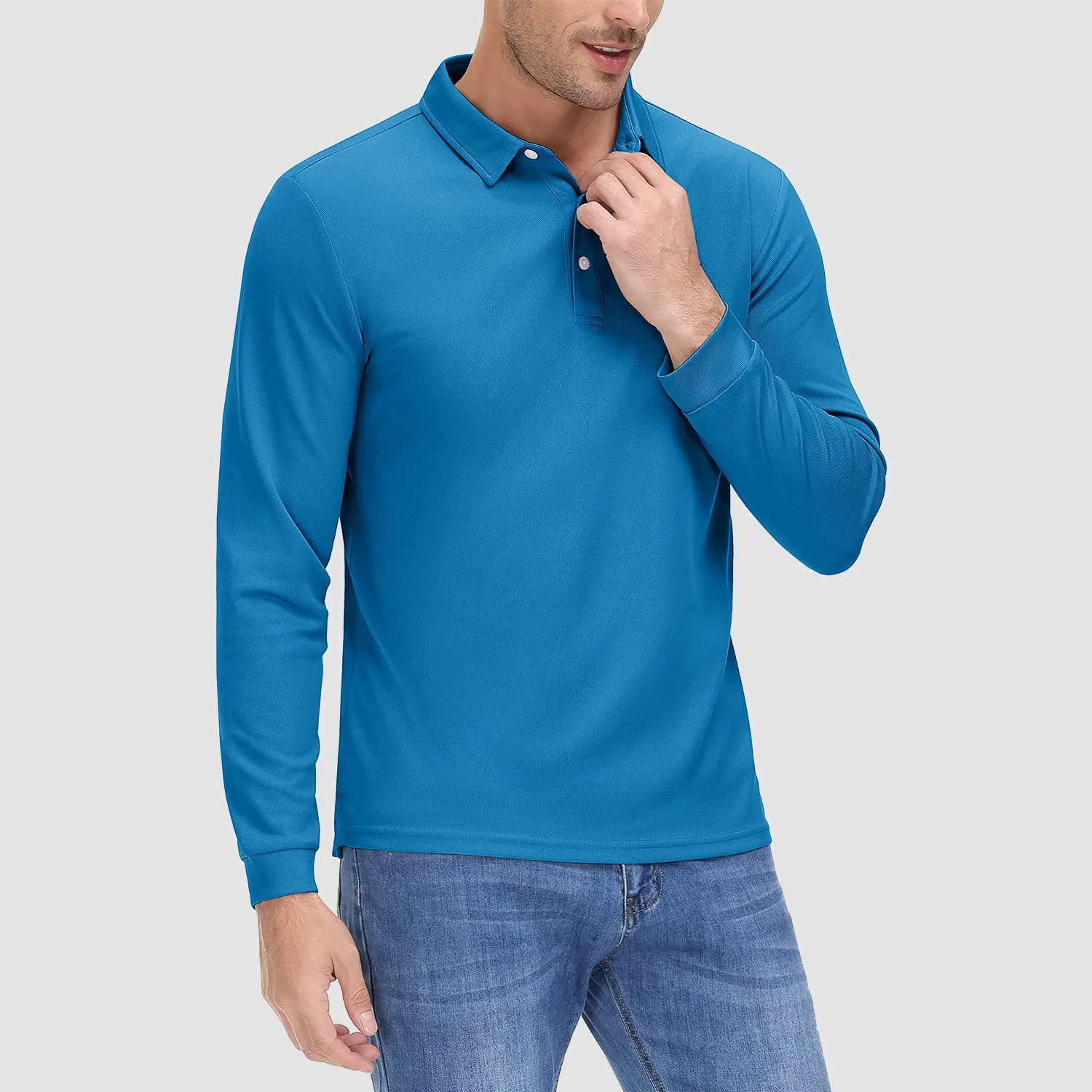 Men's Long Sleeve Polo Lands End Sun Protection Shirt Quick Dry Golf Lands End Sun Protection Shirt