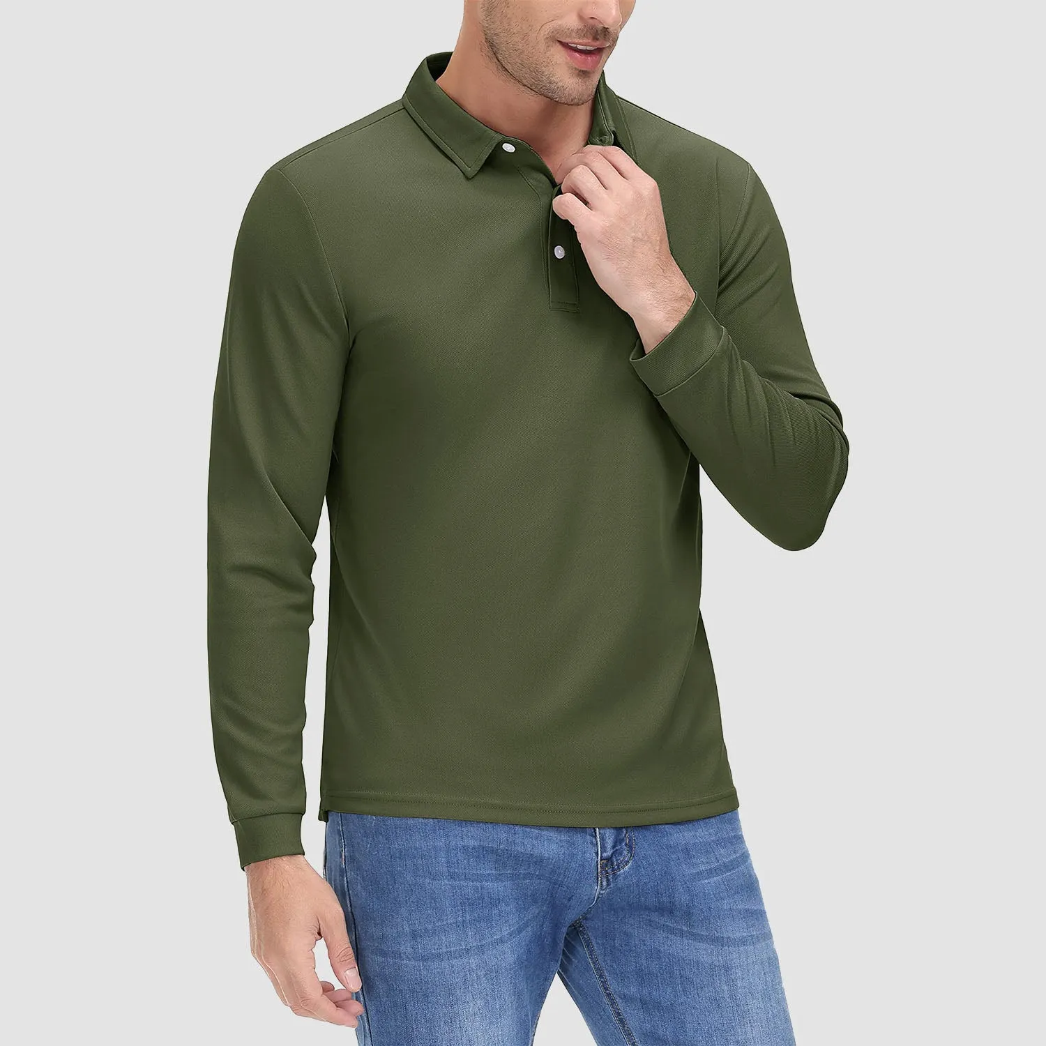 Men's Long Sleeve Polo Lands End Sun Protection Shirt Quick Dry Golf Lands End Sun Protection Shirt