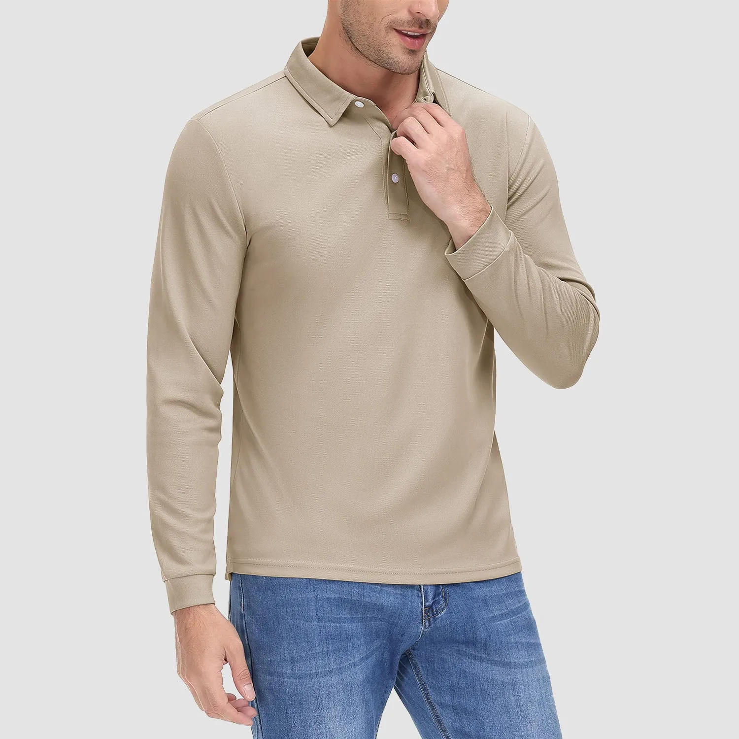 Men's Long Sleeve Polo Lands End Sun Protection Shirt Quick Dry Golf Lands End Sun Protection Shirt