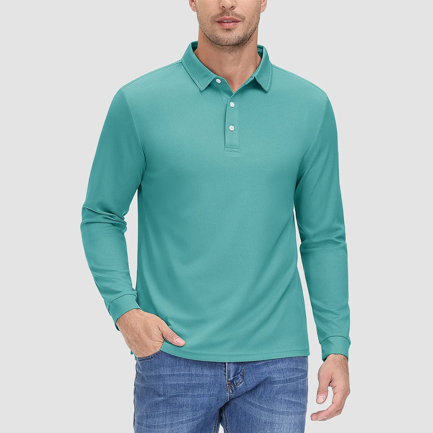 Men's Long Sleeve Polo Lands End Sun Protection Shirt Quick Dry Golf Lands End Sun Protection Shirt